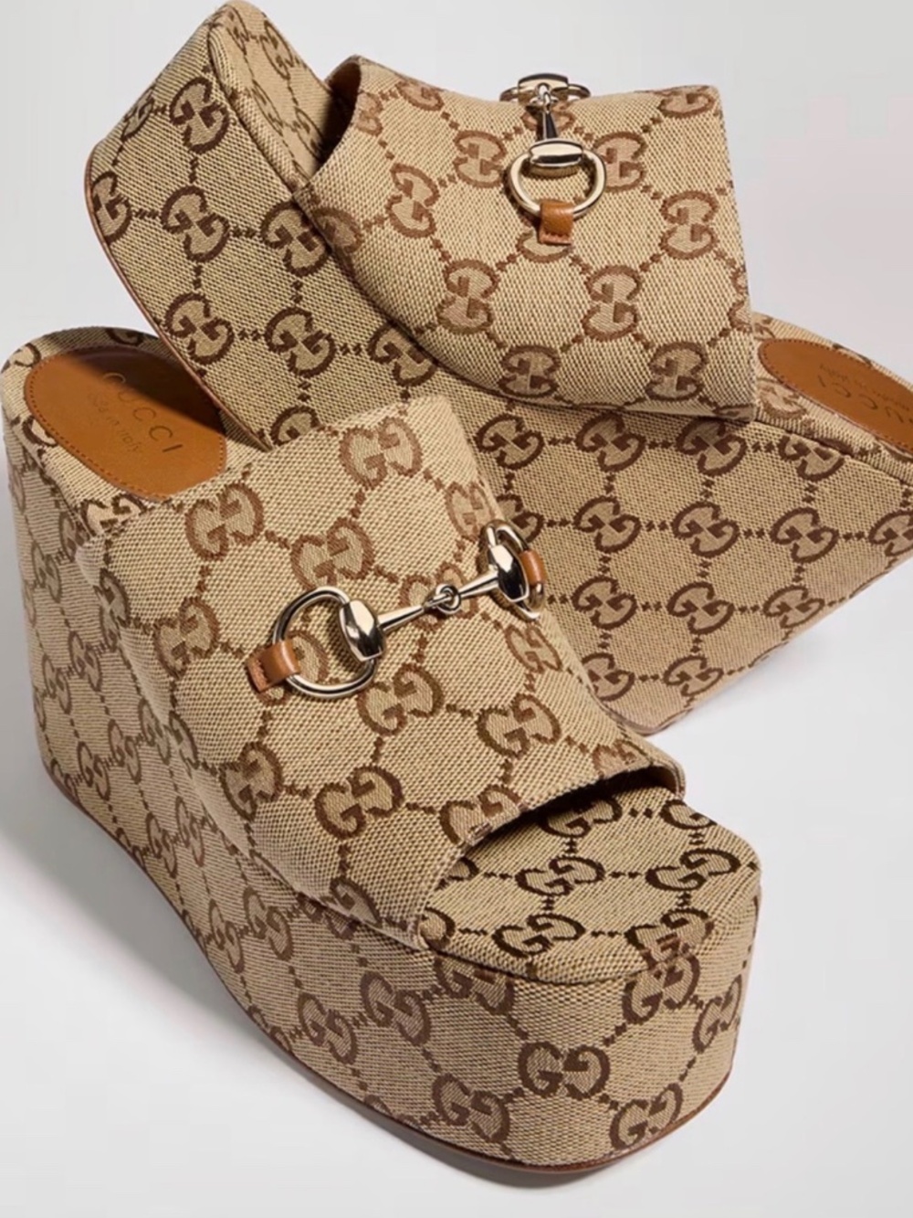 Gucci Horsebit Wedge Sandals